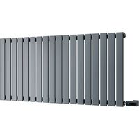 Typhoon - Anthracite Horizontal Electric Radiator H600mm x W1224mm Single Panel 900w Thermostatic WIFI - Feet Included