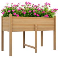 Huerto Urbano Elevado 115x55x80 cm Jardinera de Cultivo con Tela no Tejida para Cultivo Plantas Flores Verduras Natural