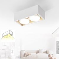 GBLY Spot encastrable pour plafond LED plafonnier LED blanc avec 2 spots, orientables, au design moderne, carrés, avec une lampe à spot GX53, blanc chaud, pour la cuisine, le salon