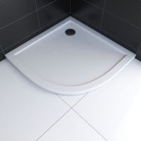 receveur de douche a poser extra plat en acrylique blanc 1-4 de cercle - 90x90cm
