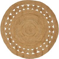 vidaXL Tapis de surface Naturel Ø 180 cm Jute