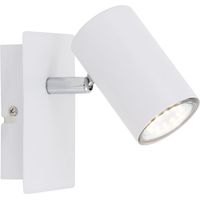 BRILONER LEUCHTEN RUN faretto da parete orientabile e regolabile, 40 W, IP20, bianco, metallo, incl. 1x GU10, 12 x 8 x 12,3