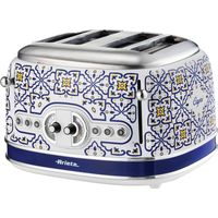 Ariete 561/2 Capri 4 Slice Toaster, Vintage Italian Tile Design, Defrost & 6 Toasting Functions
