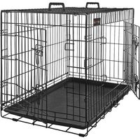 Feandrea – Cage pour chien 122 x 74,5 x 80,5 cm – 2 portes verrouillables – Fer traité anti-rouille – Pliable et facile à transporter