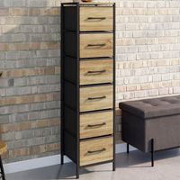 Mueble auxiliar de 6 cajones UTAH de 30 cm, cómoda, mueble de almacenamiento de diseño industrial