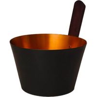 Sauna Aufgusskübel / Saunaeimer gold/schwarz Aluminium gerader Griff