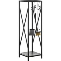 Porte bûches - Range bûches Serviteur de cheminée Colonne - Multi Accessoires dim. 34L x 34l x 111H cm métal Noir