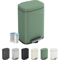 Pedal Kitchen Bin with Soft Close Lid, Step-On Trash Can with Inner Bucket 5L GREEN