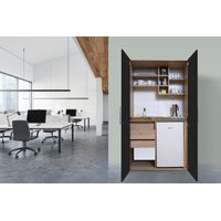 Küche Büroküche Miniküche Singleküche Eiche Schwarz Peter 104 cm Respekta