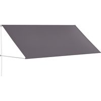 Store banne manuel auvent rétractable Inclinaison réglable 300 x 120 cm protection UV aluminium polyester gris foncé