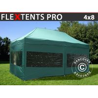 Carpa plegable Carpa Rapida FleXtents PRO 4x8m Verde, Incl. 6