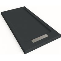 Piatto doccia Steen con bordo colore Nero RAL 9005 80x90cm griglia Acciaio