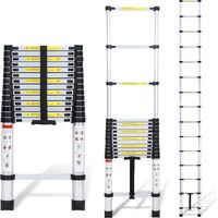 SWANEW Scala Telescopica Portatile Multifunzione in Alluminio Pieghevole da 4,4m con Borsa da Trasporto e Guanti, Carico Massimo 150kg