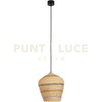 SOSPENSIONE Zambelis BAMBOO CON PARALUME OVALE E BASE NERA