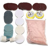 Lot de 34 disques de polissage pour verre Poudre d'oxyde de cérium Tampons de 50 mm Élimination des rayures profondes