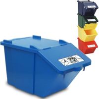 Conteneur de tri sélectif à deux niveaux - bleu 45L