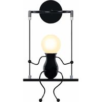 Retro Wall Sconce Creative Wall Light Modern Metal Wall Lamp For Living Room Bedroom Children Room Black