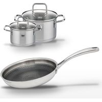 Lot Poêle 28cm Elo Relief Evolution & 2 Faitouts 16/12cm Elo