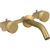 Pack mitigeur lavabo encastré 3 trous JACOB DELAFON Grands Boulevards laiton brossé avec mécanisme complet
