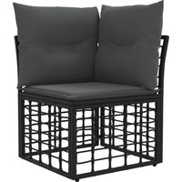 vidaXL Modular Outdoor Corner Sofa Unit Black Poly Rattan