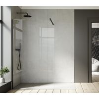 Paroi de douche fixe OT2000 Transparent 8mm- Noir - 140cm