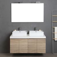 Badmöbel 120Cm Mit 4 Türen Naturrovere Doppelwaschbecken Valentina