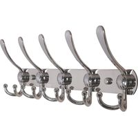 Wall Mounted Coat Rack, Wall Mounted Coat Hooks - Heavy Duty Stainless Steel, 5 Hooks, Coat Rack for Coats, Hats, Towels, Entryway, Bathroom (Silver)