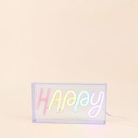 Cadre néon Happy multicolore 23x13cm