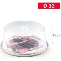 Copritorta Copri Torta Contenitore con Vassoio Baker Alta Tortora 32 cm