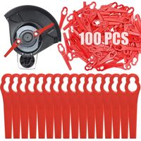100 lames de rechange en plastique rouge pour tondeuse à gazon Ryobi VonHaus Swift