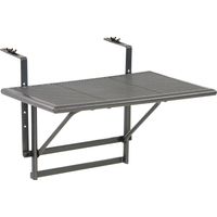 Greemotion 416505 Tavolino Pieghevole da Balcone, Regolabile in Altezza, Grigio, Piccolo