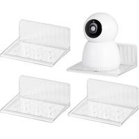 BRAVIX Lot de 4 Étagères Murales en Transparent,Petite étagère Murale sans Percer avec 4 Autocollants Adhésifs pour Salle De Bain,Cuisine,Chambre,Agrandissez Facilement l'espace Mural