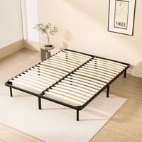 Teeno – Sommier à lattes 160x200cm – 9 pieds en acier – Montage rapide – Lattes en bois pour adultes – Structure renforcée