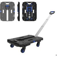 Carretilla multifuncion PORTATODO PORTAPAQUETES FOLD FLAT con asa telescopica de aluminio y ruedas 360o HYTAMA
