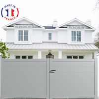 Portail aluminium battant plein en kit dimensions L.3000 (entre piliers) X H.1700 mm Couleurs Gris clair (RAL 7035)