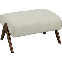 Reposapiés de Salón Taburete Bajo con Asiento Acolchado Patas para Sala de Estar Dormitorio 69x47x36 cm Beige