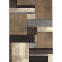 Tapis salon et chambre 200x290 beige rectangle tissé motif géométrique LYN8 GEOME