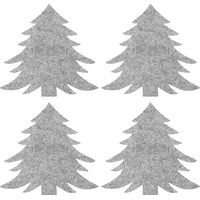 Weihnachtliches Besteckset, Bestecktasche in Weihnachtsbaumform: 4-teilig, Besteckbox aus Filz in Baumform, Gabel, Messer, Bestecktasche, Tischdekoration, Weihnachtsdekoration
