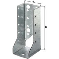 Support U type B galvanisé Sendzimir 60 x 100 mm – Set de 50 pièces – Pour bois dur – Épaisseur 2 mm – 4 trous Ø 9 mm – Alberts