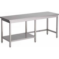 Table Inox Centrale (P)500 X (H)850 Mm Sans Dosseret 1 Demi-Tablette Intermédiaire À Gauche Aisi 430 - Prodirest