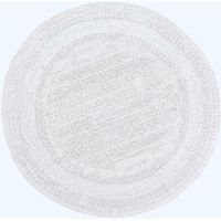 HOMESCAPES Tapis de bain rond en coton, 80 cm – Blanc