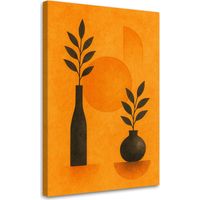Wandbild Japandi Vasen Natur Orange Minimalismus Geometrische 40x60 cm