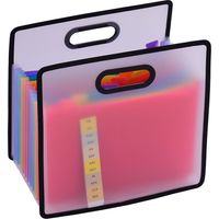 Accordian Expanding File Folder A4 Paper Filing Cabinet 12 Pockets Rainbow Coloured Portable Receipt