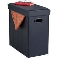Pouf en cuir artificiel noir