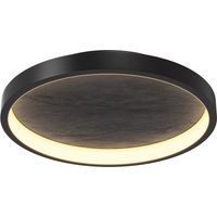 Maytoni Orign Plafonnier semi-encastré LED moderne intégré de 40 cm, noir, 3 000 K, 450 lm