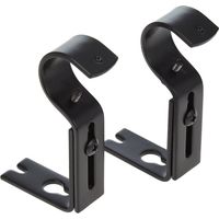 CSPARKV Soporte de pared ajustable para barra de cortina, paquete de 2, negro