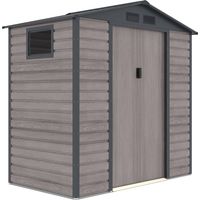 Casetta Metallica Gardiun Surrey 2,71 m2 Esterno 213x127x211 cm in Acciaio con Finestra Laterale e Effetto Legno Venato