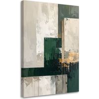 Tableaux, Abstraction vert foncé beige,30x45