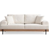 Canapé droit 3 places en tissu beige - Giada