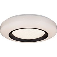 Deckenleuchte Deckenlampe Innenleuchte Acryl Metall weiß opal schwarz dimmbar mit Fernbedienung, Sparkle Dekor, CCT Schaltung, 1x LED 40 Watt 2620 Lumen warm-kaltweiß, DxH 50x11cm